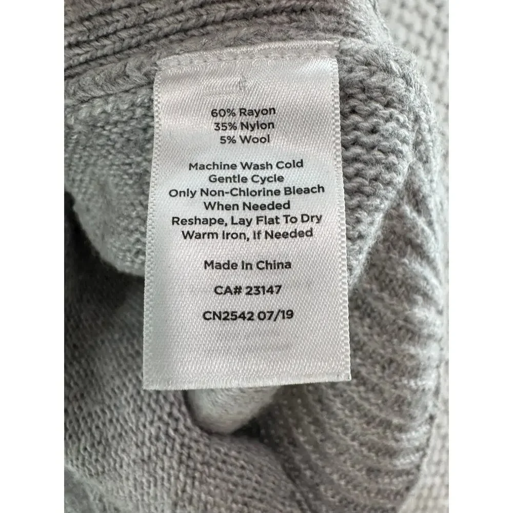 Talbots Sweater Poncho Womens S Gray Knit Mock Neck - Picture 7 of 7